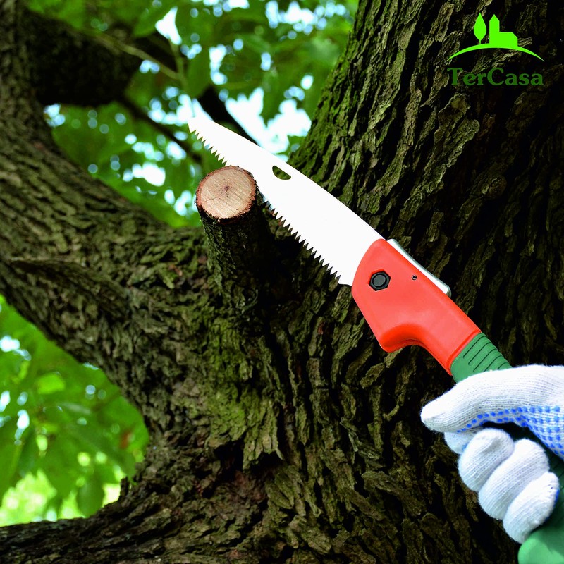TerCasa® Folding Hand Saw, Garden Folding Saw with Safety Lock,