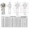 TA-VIGOR 2Pcs PHS5 M5 Female Rod End Bearings, Spherical Rod