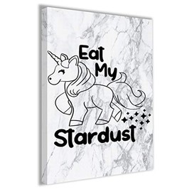 Hippowarehouse Eat my stardust unicorn Printed Canvas 41cmx61cm Wall Art Design Classroom Gym Room Home Office Décor