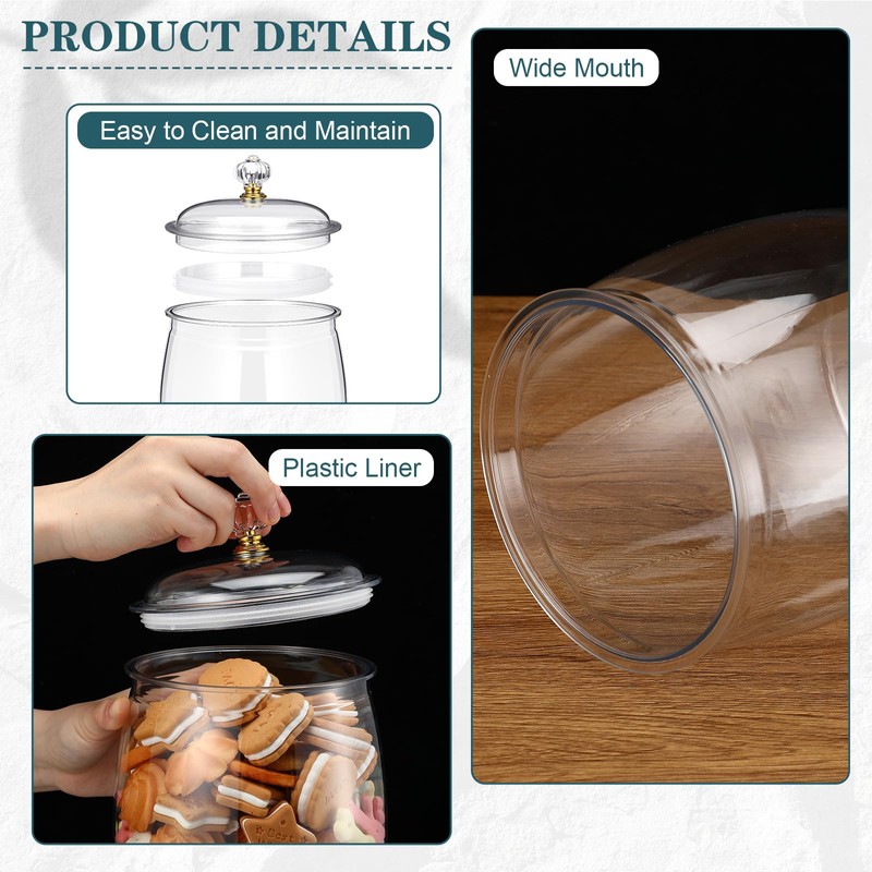 Nuogo 4 Pcs Candy and Cookie Jar Plastic Jars with