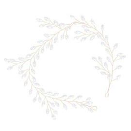 IWOWHERO Elegant Bridal Headband Wedding Rhinestone Head Jewelry Soft Chain Hair Band