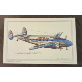 Unbranded United Lockheed Lodestar Model 18 Roy Andersen Collector Series Postcard 1974