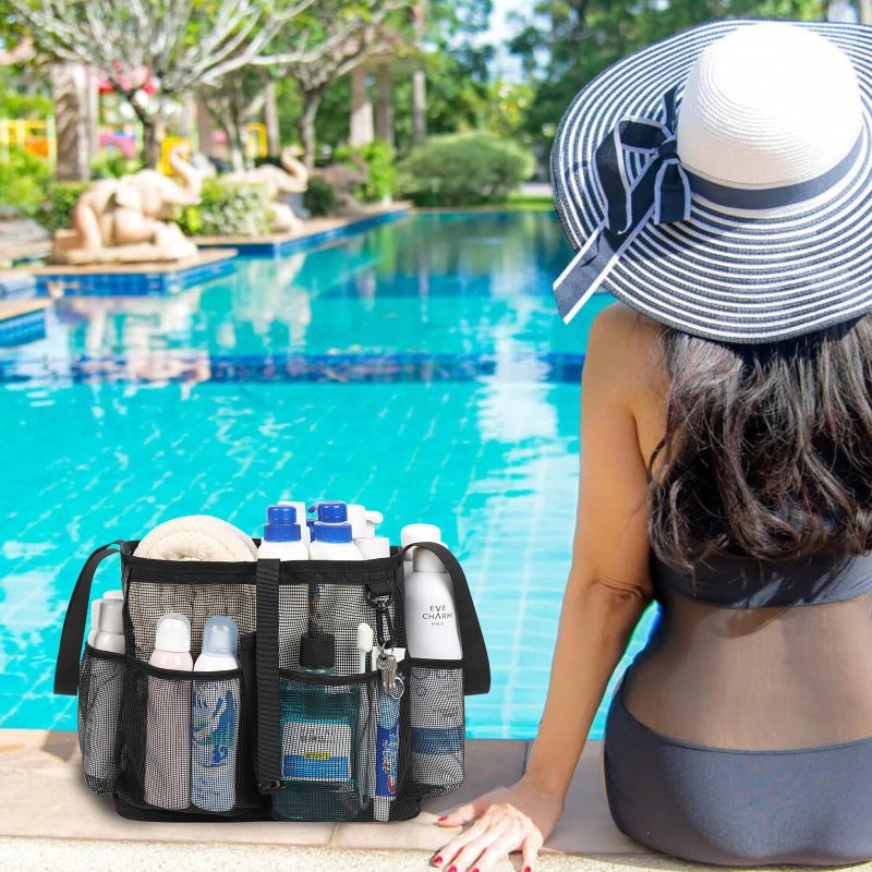 CUBETASTIC Mesh Shower Caddy Portable Quick Dry Hanging Toiletry Bag