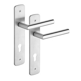 ROSTEX Renovation Fitting Stainless Steel Renovation Fitting with Vigo Handle / Door Fitting Set for PZ / 72 mm Distance - Tested according to EN1906
