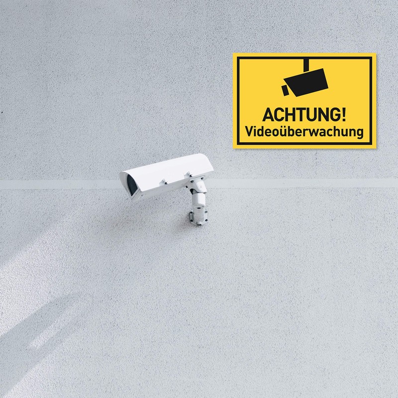 Achtung Videoüberwachung Sign (30 x 20 cm Plastic) - Warning