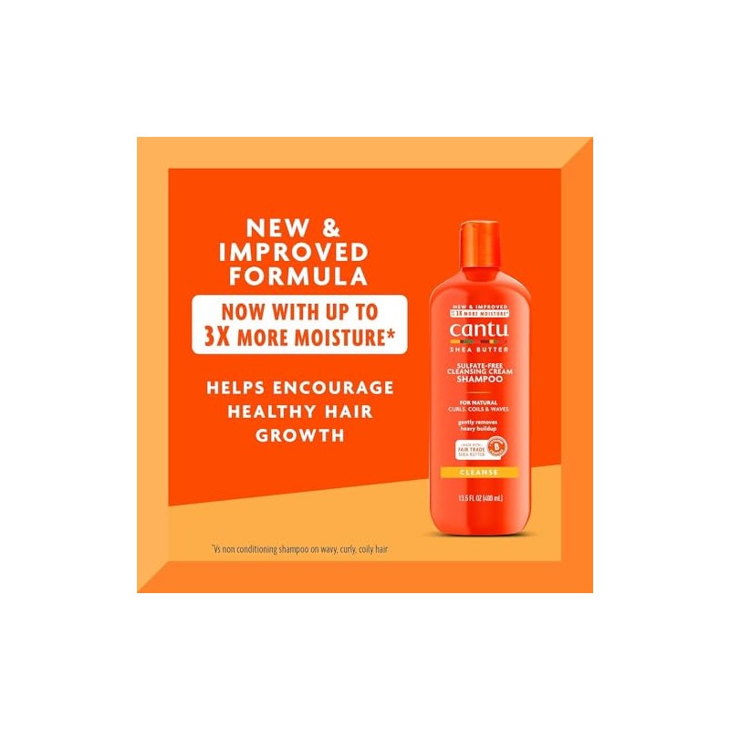 Cantu Shampoo Natural Hair Cleansing 13.5oz(Sulfate-Free) (2 Pack)
