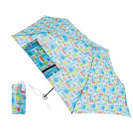 Miracle Tech Ultra Compact Folding Umbrella 10327 10352 10353 Misakura Imada Ambassador 19.7 inches (11.7 cm) Folding Umbrella 19.7 inches (50 cm) Mosaic Print, sax blue