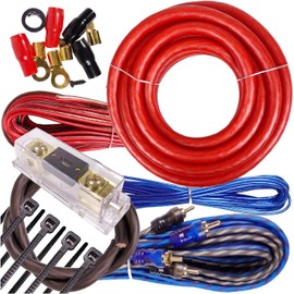 Complete 3000W Gravity 4 Gauge Amplifier Installation Wiring Kit Amp Pk2 4 Ga Blue - for Installer and DIY Hobbyist - Perfect for Car/Truck/Motorcycle/Rv/ATV