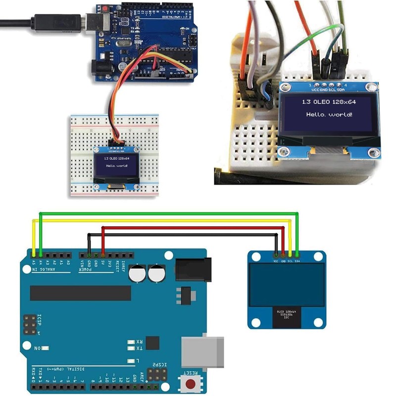 APKLVSR 3 x 1.3 Inch OLED Display I2C 128 x