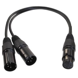 CablesOnline, 1ft XLR 4-Pin 1-Female to XLR 4-Pin 2-Male Y-Splitter Cable, X4-Y001
