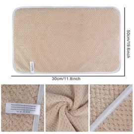 KinHwa Microfibre Guest Towels, Hand Towels, 30 x 50 cm, Soft Absorbent Guest Towels with Hanging Loop, Quick-Drying Washcloths, Absorbent for Bathroom, Spa, Gym, Pack of 6, Light Brown