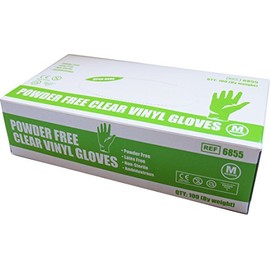 Safecare Disposable Vinyl Gloves - Non Sterile - Powder Free - Clear - Size: Medium - Pack: 100 (Ref 6850)