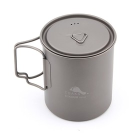 TOAKS Outdoor Camping Titanium Cup and Titanium Pot (A 750 ml Cup)
