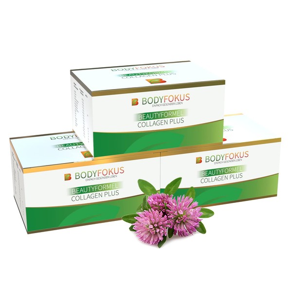 BodyFokus BeautyFormel Collagen Plus - Collagen Powder from Pasture and Hyaluronic Acid - 3 Packs