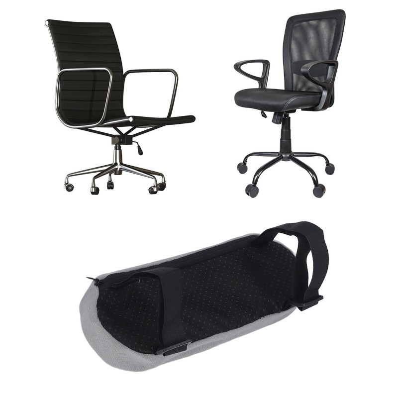 4Pcs Chair Arm Rest Pads Covers Soft Foam Adjustable Strap