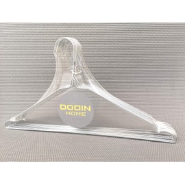 DODIN HOME 10 Silver Wire Notched Hangers Space Saving Metal Coat Hanger Suit Notch Hangers with Trouser Bar Clothes T-Shirt Dress Hanger with Notch (Silver, 10)