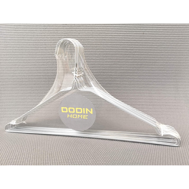 DODIN HOME 10 Silver Wire Notched Hangers Space Saving Metal