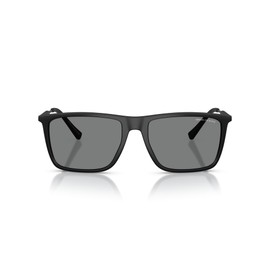 A|X ARMANI EXCHANGE Men's AX4160S Square Sunglasses, Matte Black/Dark Grey, 57 mm