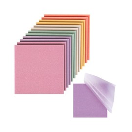 Mr. Pen - Notas adhesivas transparentes con purpurina, 3 x 3 pulgadas, 12 blocs, 600 hojas, blocs de notas transparentes con purpurina, nota adhesiva 