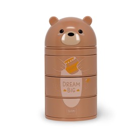 Legami - Desk Organiser with 3 Drawers with Side Opening, Top Compartment with Sliding Closure, Teddy Bear Design