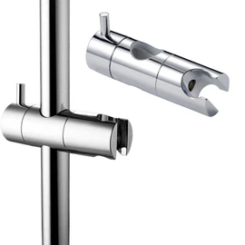 Shower Head Holder for Slide Bar, Universal 25mm Replacement Shower Bracket, ABS Chrome Bathroom Shower Holder with 360° Rotation, Compatible with Handheld Sprayer