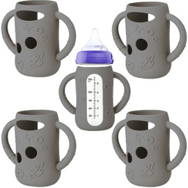 4 Pcs Silicone Sleeves for Old Style Lansinoh Anti-Colic Glass Bottles