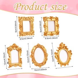 10 Pcs Mini Picture Frames Vintage Tiny Frames Antique Photo Frames Table Top Display Frame Photography Photo Baroque Ornate Resin Frame for Home Wedding Christmas Holiday Decor