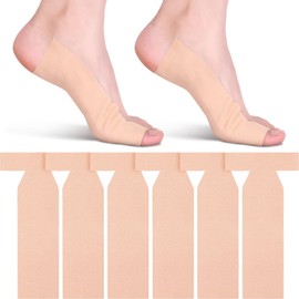 16 Pieces T Shaped Big Toe Brace - Soft Adhesive Turf Toe Wrap Elastic Tape for Women Men
