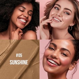 Multi-Use Makeup Cream Blush Stick, Unidollss 3-in-1 Buildable Contour Bronzer Blush Stick, Hydrating formula, All day wear, Easy Application with Thu