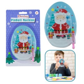 Santa Christmas Pinball Game for Party Favors, Fun and Entertainment for Summer Children 3+ Years, Improves Hand-Eye Coordination, Size-15cm