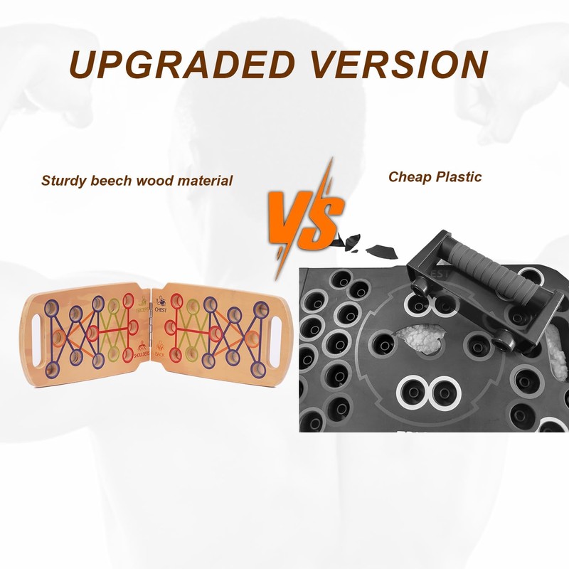 Wooden Portable Push up board, foldable fitness strength training pushup
