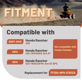 KUAFU Complete Seat Compatible with 2007-2013 Honda Rancher 420 TRX420 2014 Rancher 420 FA FPA Replacement For 77100-HP5-E30ZA Seat Cover