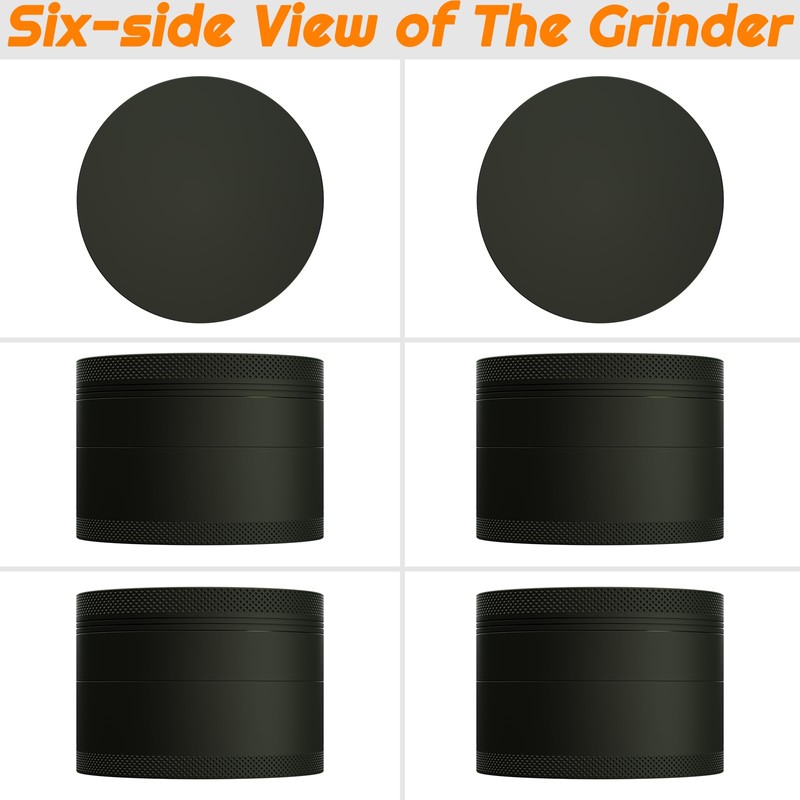 Kitchen Grinder Spice Grater 3.0 Inch Aluminum(Black)