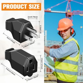 Treela 5 Sets Extension Cord Plug Replacement Male and Female Extension Cord Ends 125V 15A 2 Pole 3 Wire Male and Female Connector Straight Plug Replacement Compatible with NEMA 5-15R and 5-15P 1875w