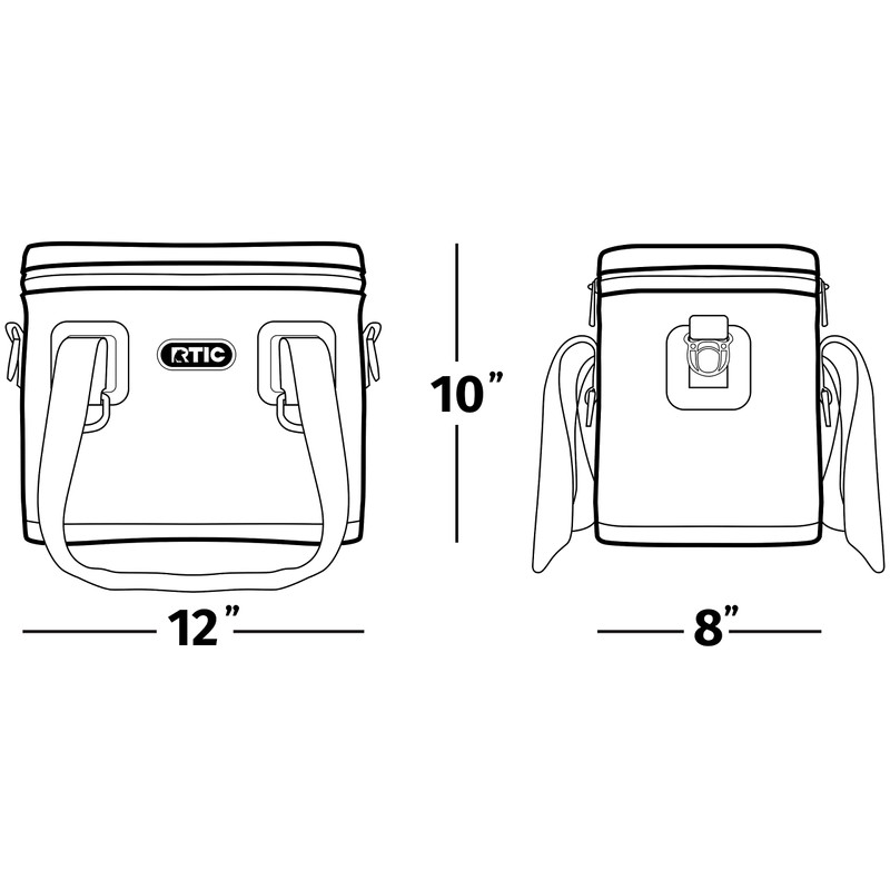 RTIC Soft Cooler 8 Can, Insulated Bag Portable Ice Chest