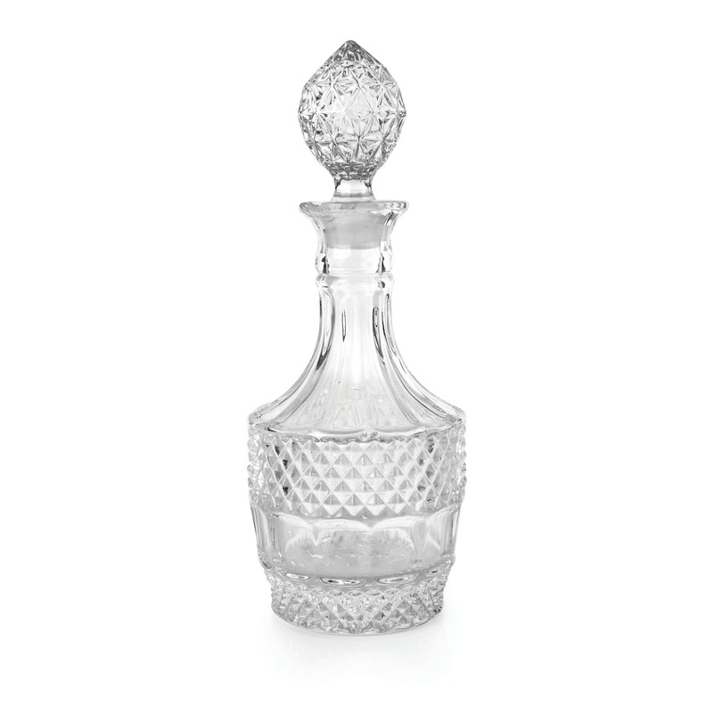 Twine Vintage Cut Crystal Decanter - Liquor Decanter for Wine,