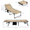 LJLB Comfortable Folding Chaise Lounge for Relaxation, 5-Level Reclining Back,