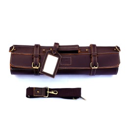 EVERPRIDE Brown Leather and Suede Knife Roll