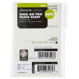 Filofax 2022 Mini Weekly Planner 4 Languages Cotton Cream