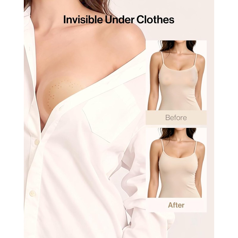 Ubras - Fundas para pezones para mujer, reutilizable, transpirable, invisible,