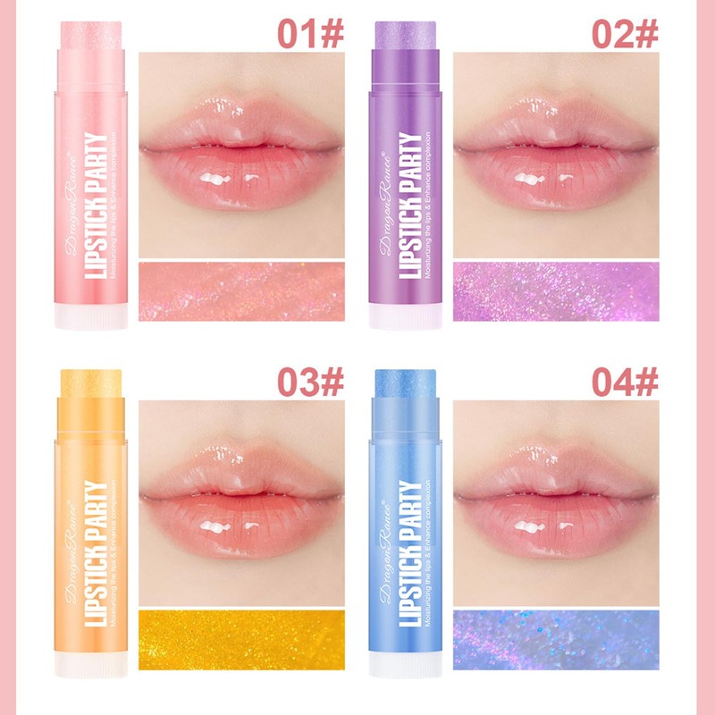 4 Pcs/Set High Shine Glossy Lipstick Set, Hydrating Glass Shine