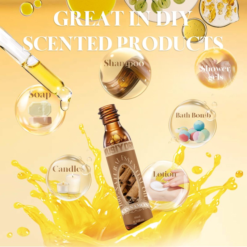 wusiyork Cinnamon Essential Oil 10ML - 100% Pure and Natural
