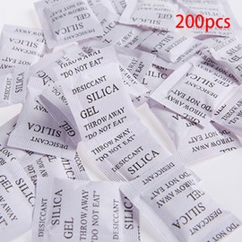 200 Pcs Food Grade Security Silica Gel Desiccant Pack Moisture Absorber Dehumidifier (size:200 pcs)