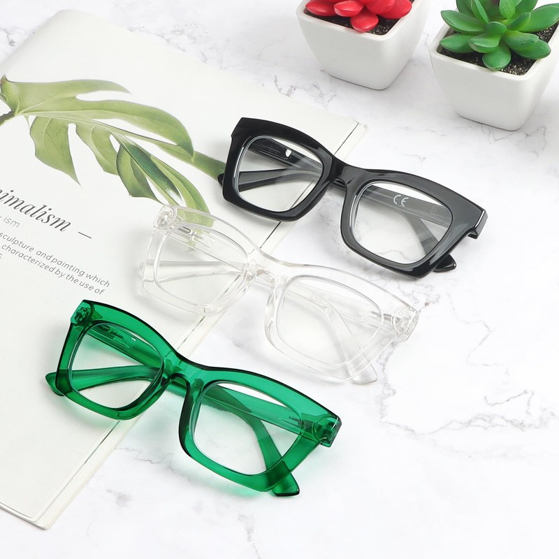 REAVEE REAVEE 3 Pack Oprah Style Reading Glasses Blue Light