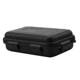 POCREATION Outdoor Shockproof Box, 2 Colors 2 Sizes Outdoor Survival Waterproof Storage Box Sealed Container Box(S-Black)