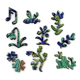 Mini Wooden Jigsaw Puzzle for Adults - Irises by Vincent Van Gogh, 50 Unique Wooden Pieces by Nautilus Puzzles