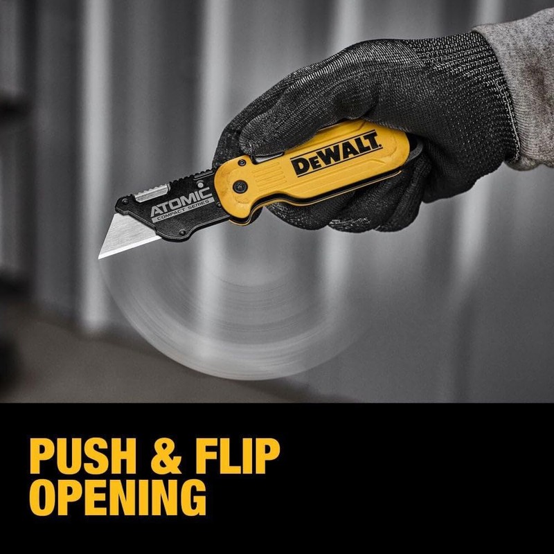 Dewalt Atomic Compact Series Push And Flip Folding Utility Knife