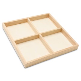 DIY Square Wooden Divided Serving Tray 12 x 12-inch, Pack of 5 4-Section Candy Tray for Vegetable & Fruit Party Platters, by Woodpeckers