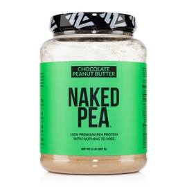 NAKED Pea - Chocolate Peanut Butter Protein from US & Canadian Farms, Organic Cocoa, Organic Coconut Sugar - No GMO, No Soy, and Gluten Free, Aid Growth and Recovery - 21 Servings