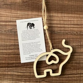 Friendship Elephant Ornament, Wooden Elephant Christmas Ornament with Story, Sisterhood Elephant Ornament for Women Tribe, Friendship Gift for Best Sisters Friends (Elephant B)